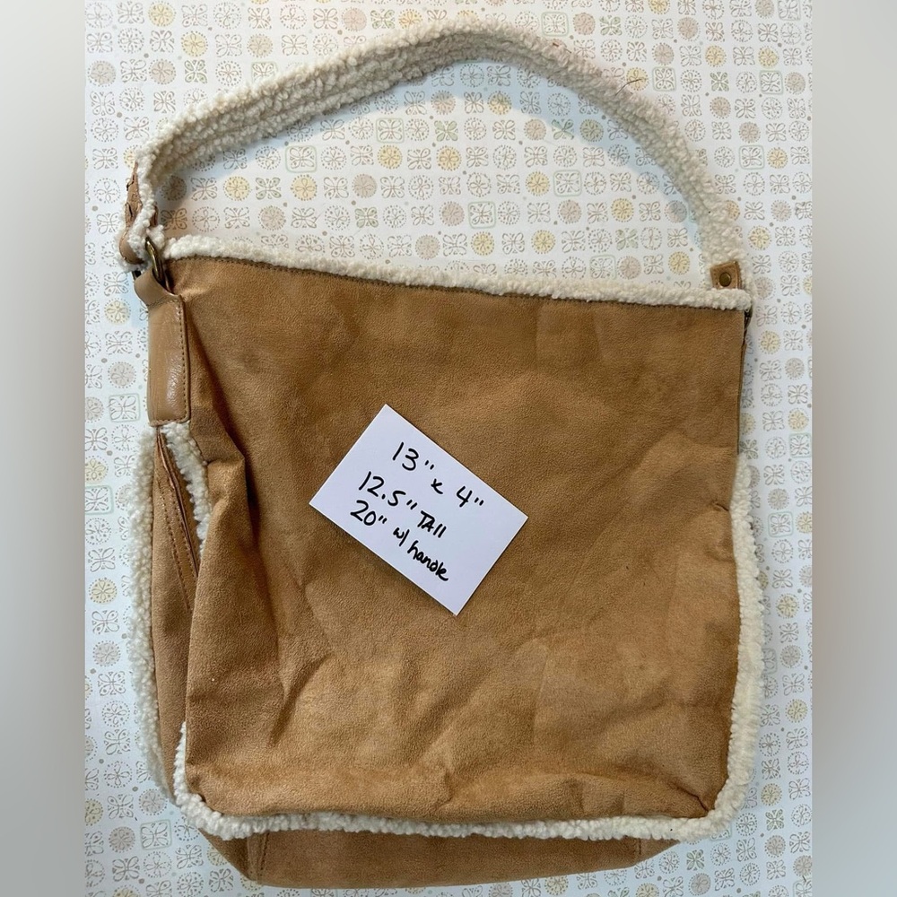 Bath & Body Works Tan Shearling Shoulder Bag
